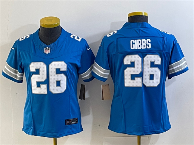 Women's Detroit Lions Custom Blue 2024 F.U.S.E. Vapor Limited Stitched Jersey(Run Smaller)